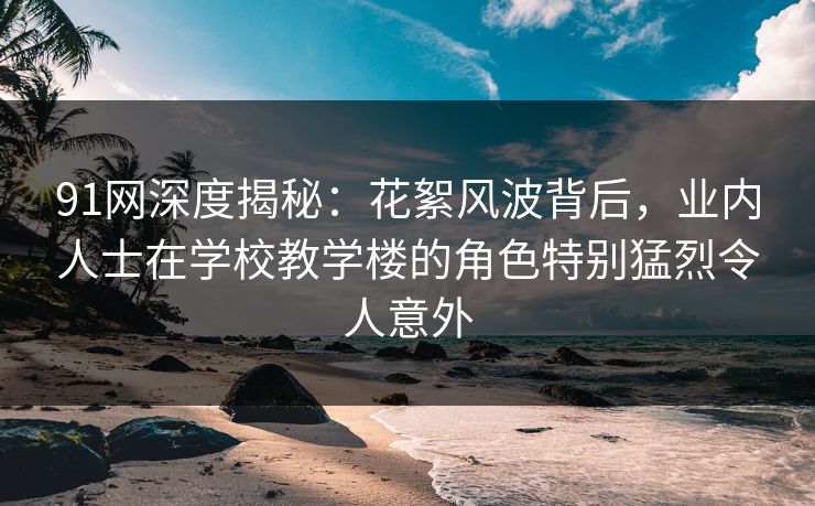 91网深度揭秘：花絮风波背后，业内人士在学校教学楼的角色特别猛烈令人意外