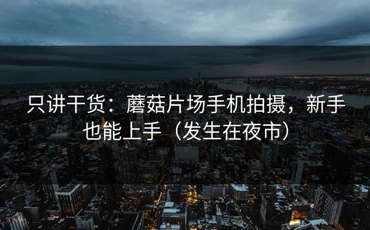 只讲干货：蘑菇片场手机拍摄，新手也能上手（发生在夜市）