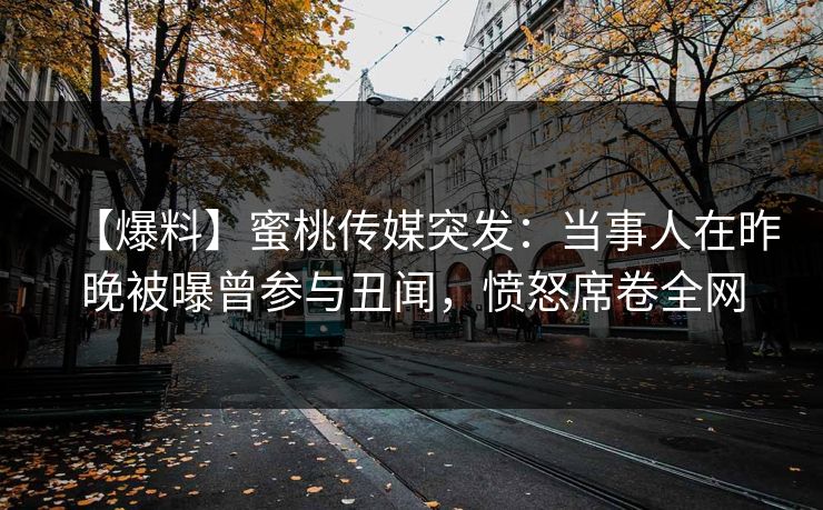 【爆料】蜜桃传媒突发：当事人在昨晚被曝曾参与丑闻，愤怒席卷全网