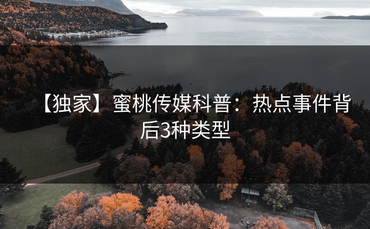 【独家】蜜桃传媒科普：热点事件背后3种类型